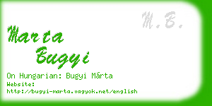marta bugyi business card