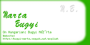 marta bugyi business card
